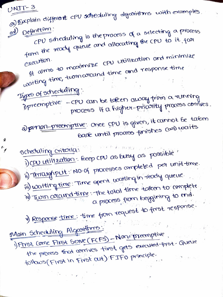 Unit-3 Os Hand Written Notes | PDF