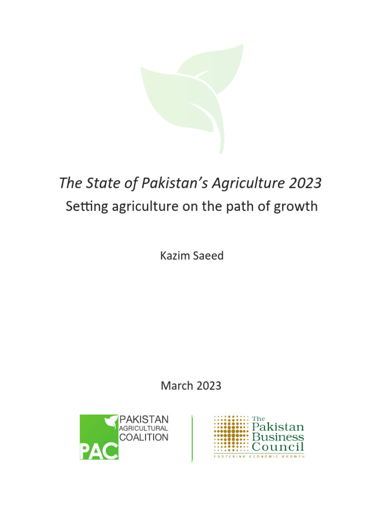 Pakistan Agriculture Growth Report 2023 | PDF | Agriculture | Rice