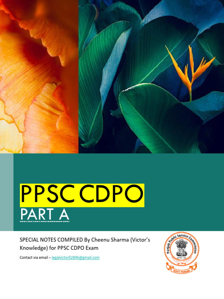 Cdpo Notes PPSC Part A - Unit I | PDF | Attachment Theory ...