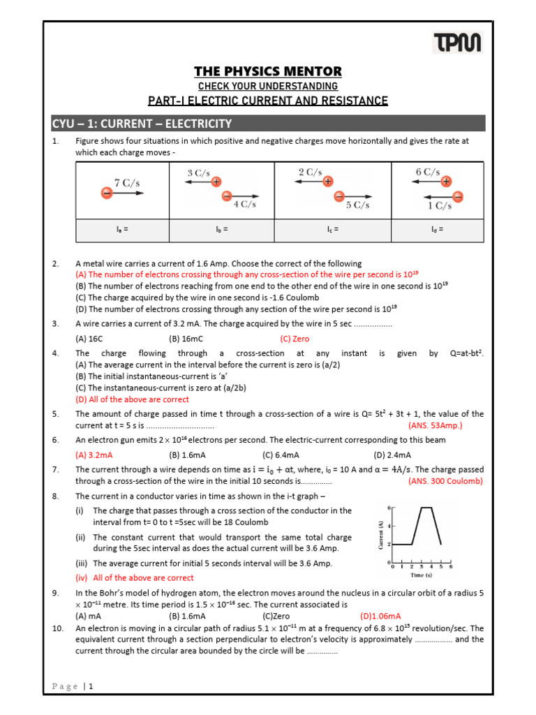 Understanding Electric Current and Resistance | PDF | Electric Current ...