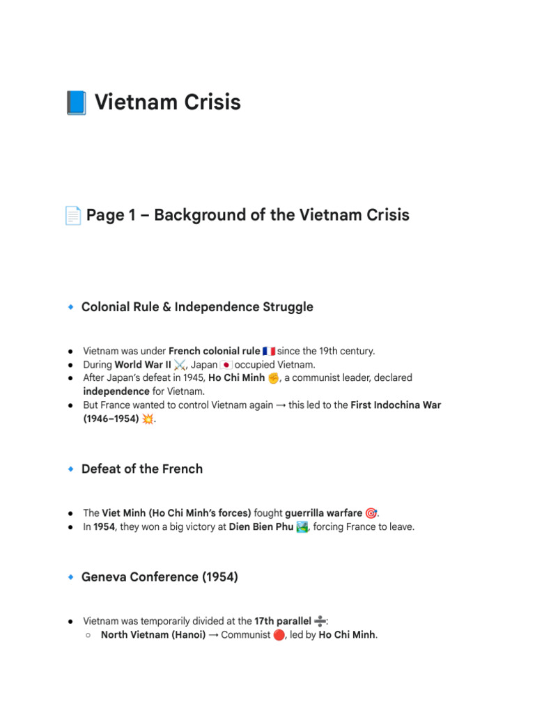 Overview of the Vietnam Crisis | PDF | South Vietnam | Vietnam