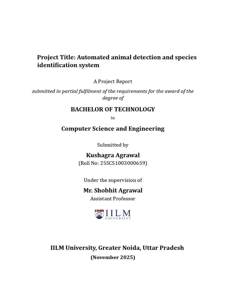 Automated Animal Detection System Report | PDF
