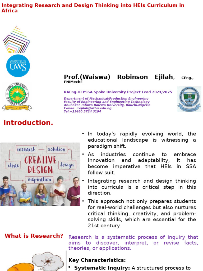 1.4 Integrating Research and Design Thinking Into The Curriculum | PDF ...