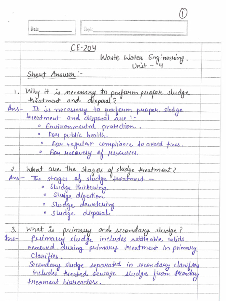 Water and Waste Water Unit 4 | PDF