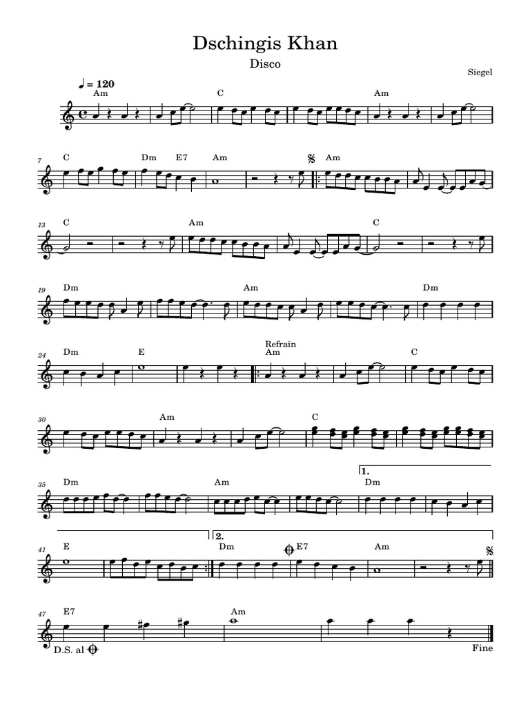 Disco Song Structure and Chords | PDF