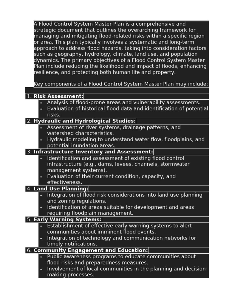 Flood Control System Master Plan Guide | PDF | Flood | Climate Resilience