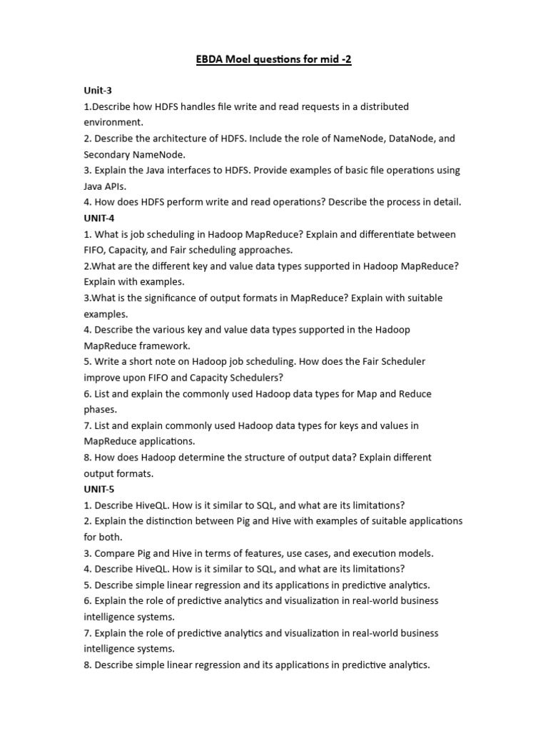 EBDA Model Questions Mid 2 | PDF