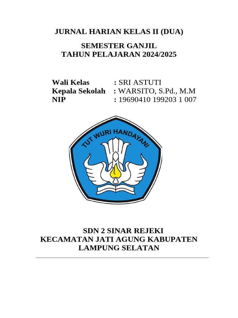 Jurnal Harian Kelas II Semester Ganjil 2024 | PDF