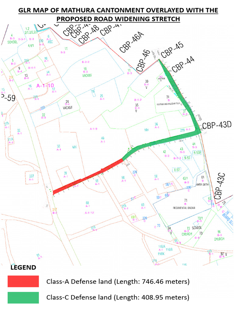 Mathura Cantonment Road Widening Map | PDF