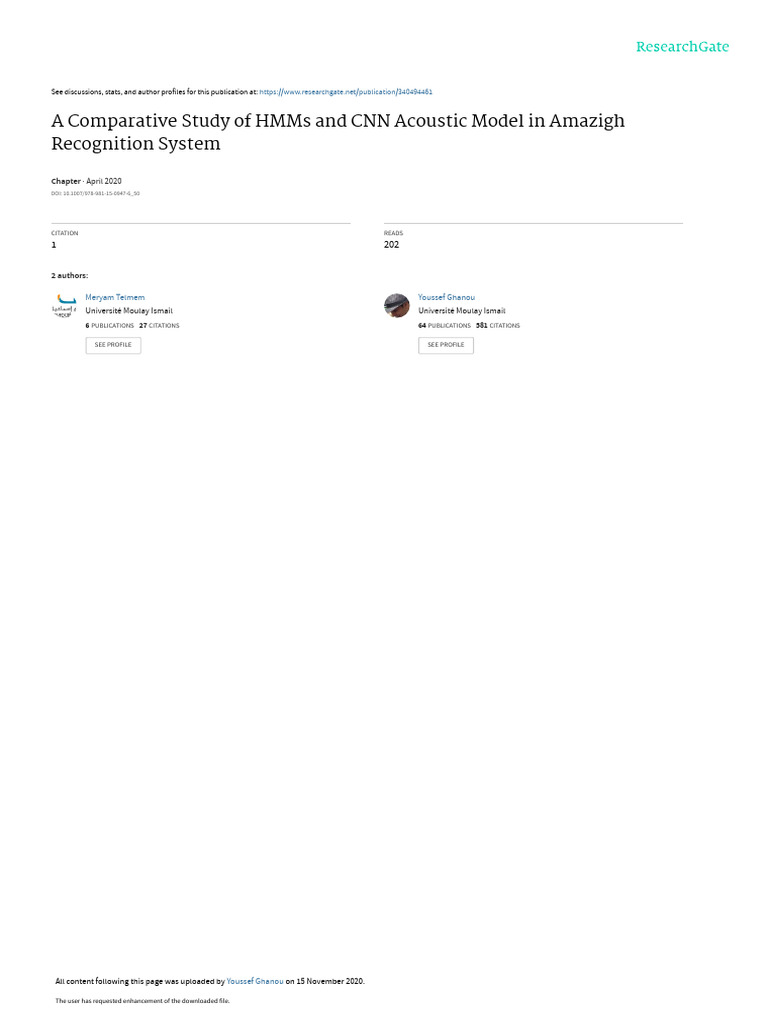 HMM vs CNN in Amazigh Speech Recognition | PDF | Speech Recognition ...