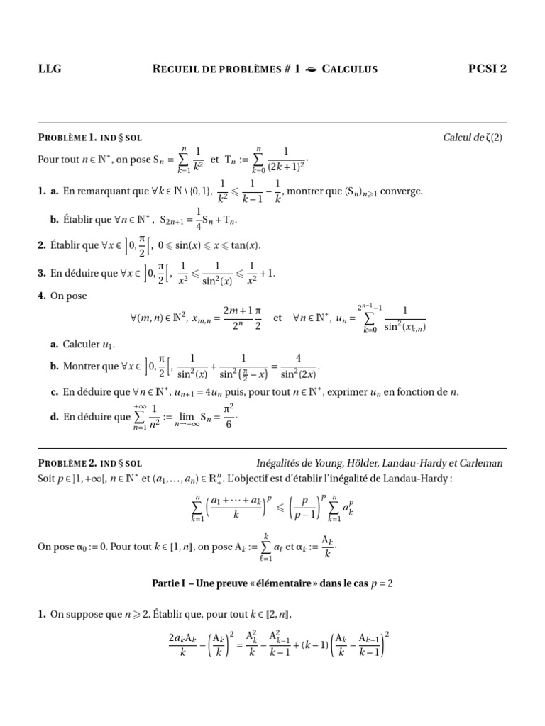 Problèmes de Calculus et Inégalités Mathématiques | PDF | Polynôme ...