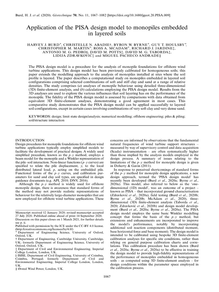 PISA Model for Monopiles in Layered Soils | PDF | Soil Mechanics ...