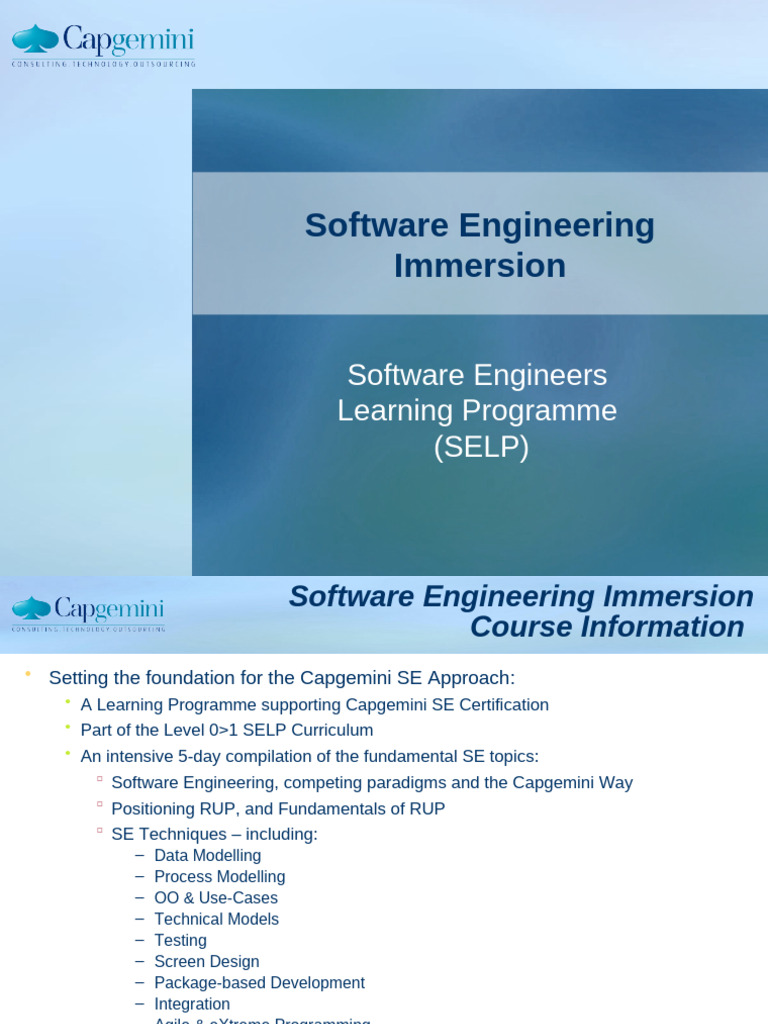 00 - SE-Immersion - Course Overview | PDF | Engineering | Agile ...