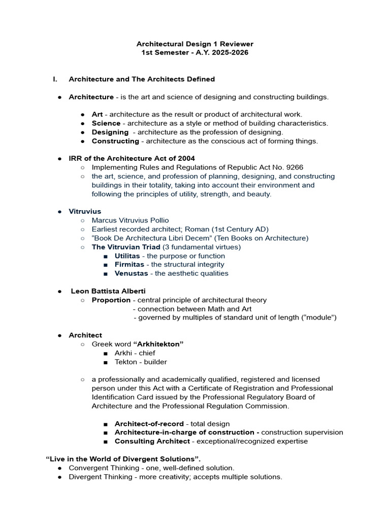 Architectural Design Review Guide 2025-2026 | PDF