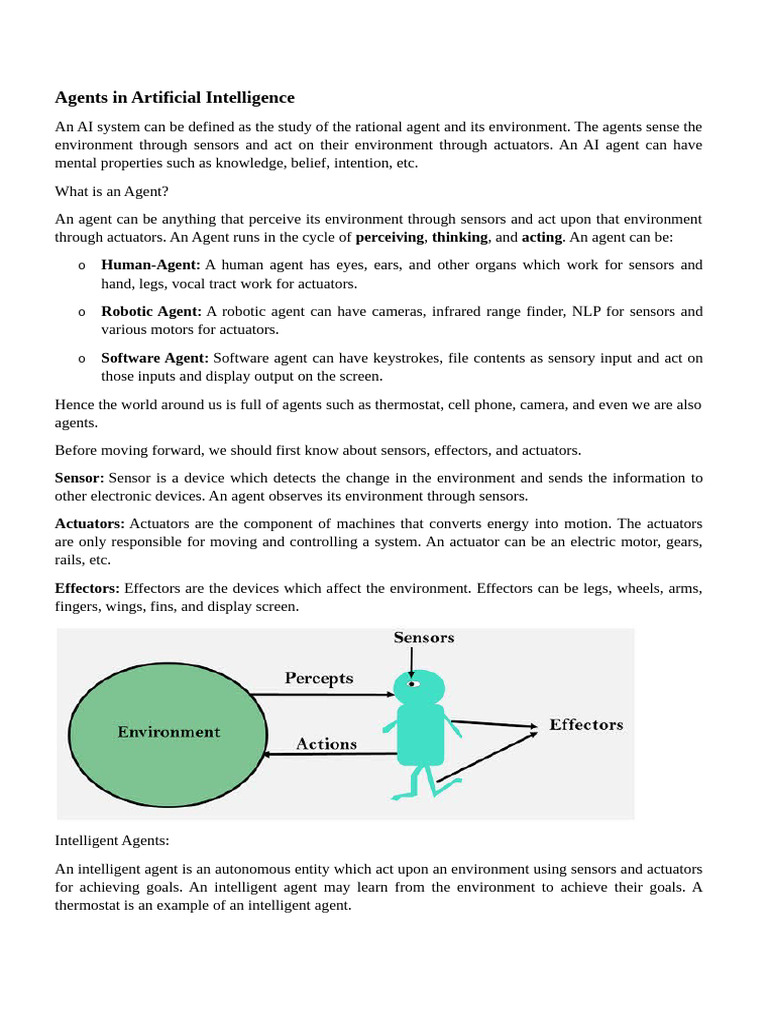Agents in Artificial Intelligence | PDF | Artificial Intelligence ...