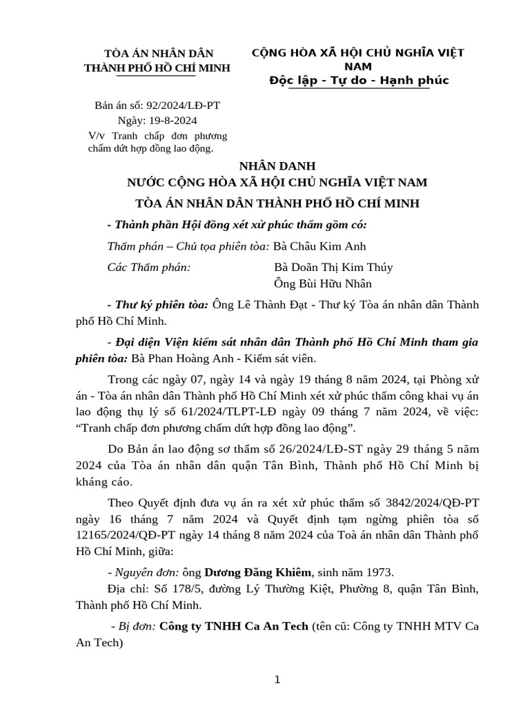 (Final) Ba LDPT 92 (Khiêm - Cat) | PDF