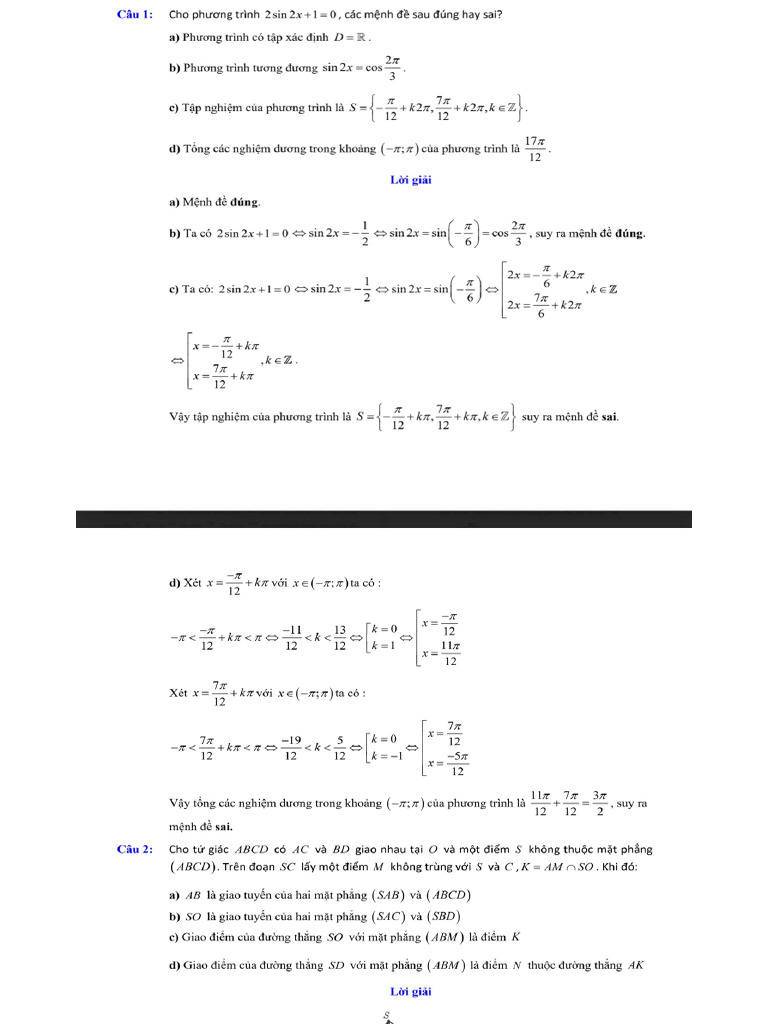 Toán 11 | PDF