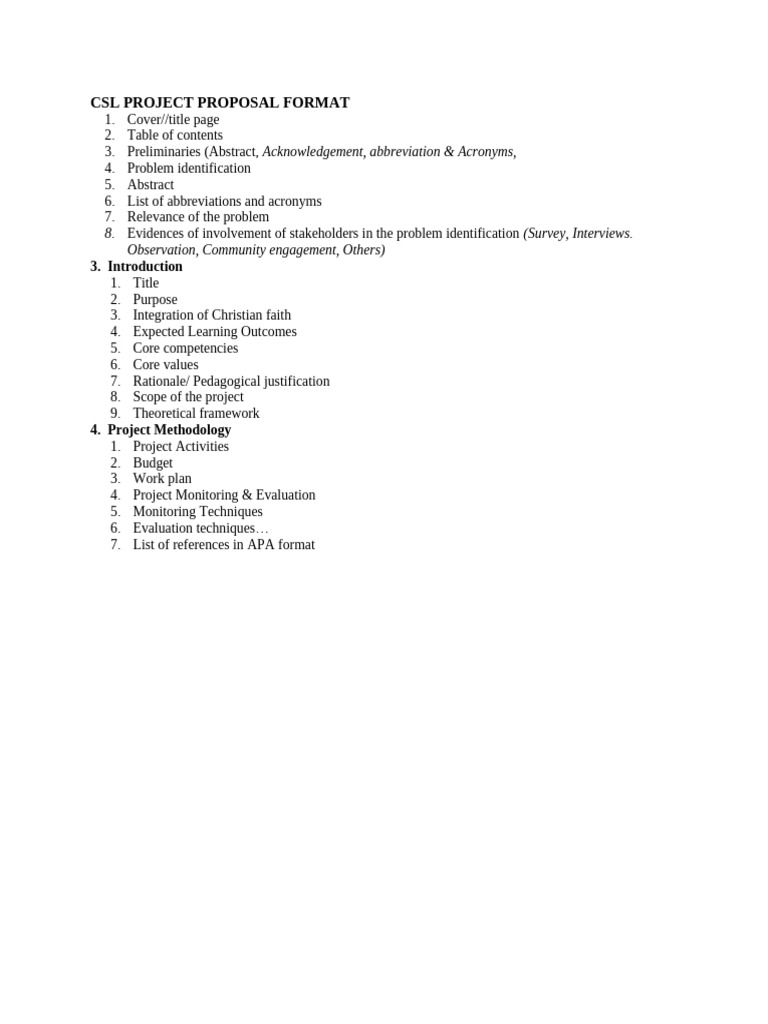 CSL Project Proposal Template Guide | PDF