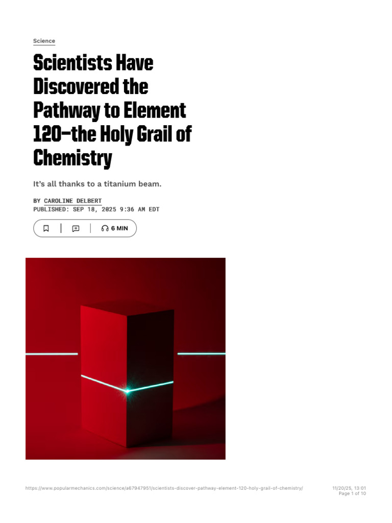 Scientists Discover The Pathway To The Elusive Element 120 | PDF ...
