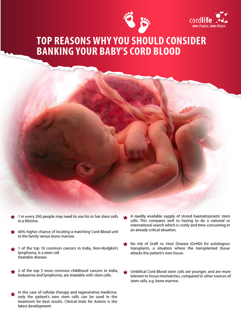 Benefits of Banking Your Baby's Cord Blood | PDF | Hematopoietic Stem ...