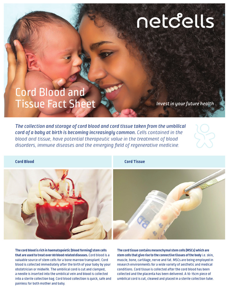 Cord Blood and Tissue Stem Cell Overview | PDF | Stem Cell ...