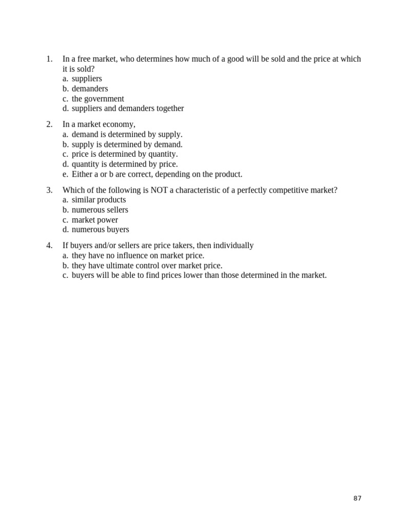 Market Forces: Supply and Demand Quiz | PDF | Economic Equilibrium | Demand