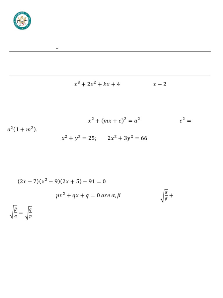 Basic Math Mid Paper | PDF