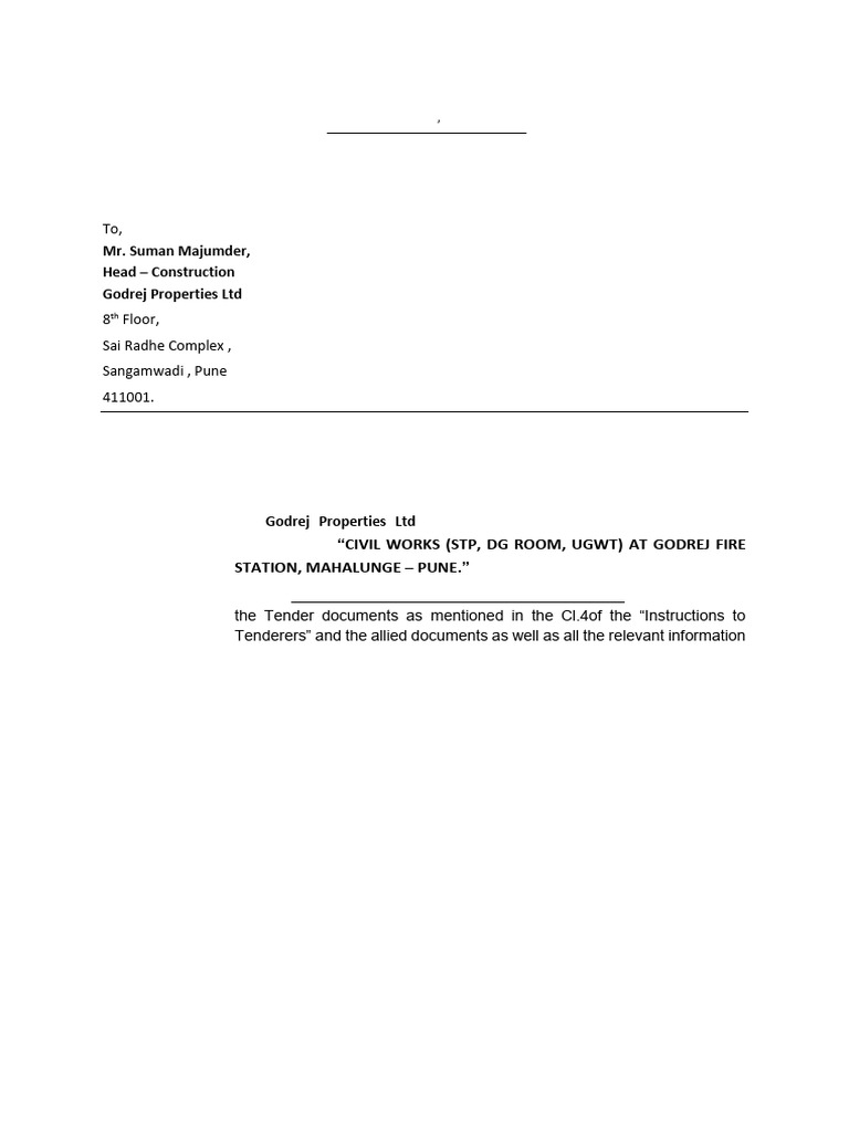 Section - 3 Tender Form62 | PDF | Private Law | Justice