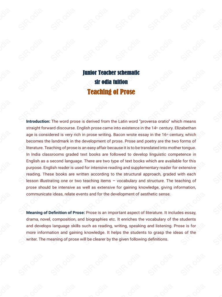 Eng Pedagogy Prose Poetry 2 | PDF