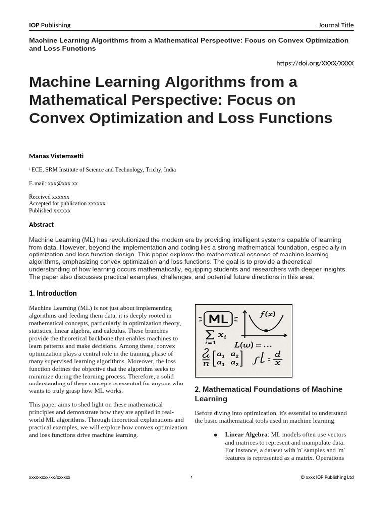 Mathematical Insights in ML Optimization | PDF | Mathematical ...