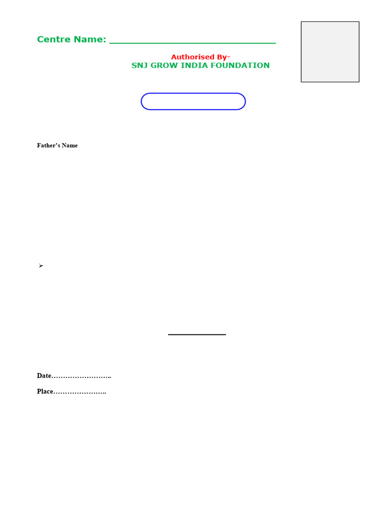 Examination Form for Course Candidates | PDF