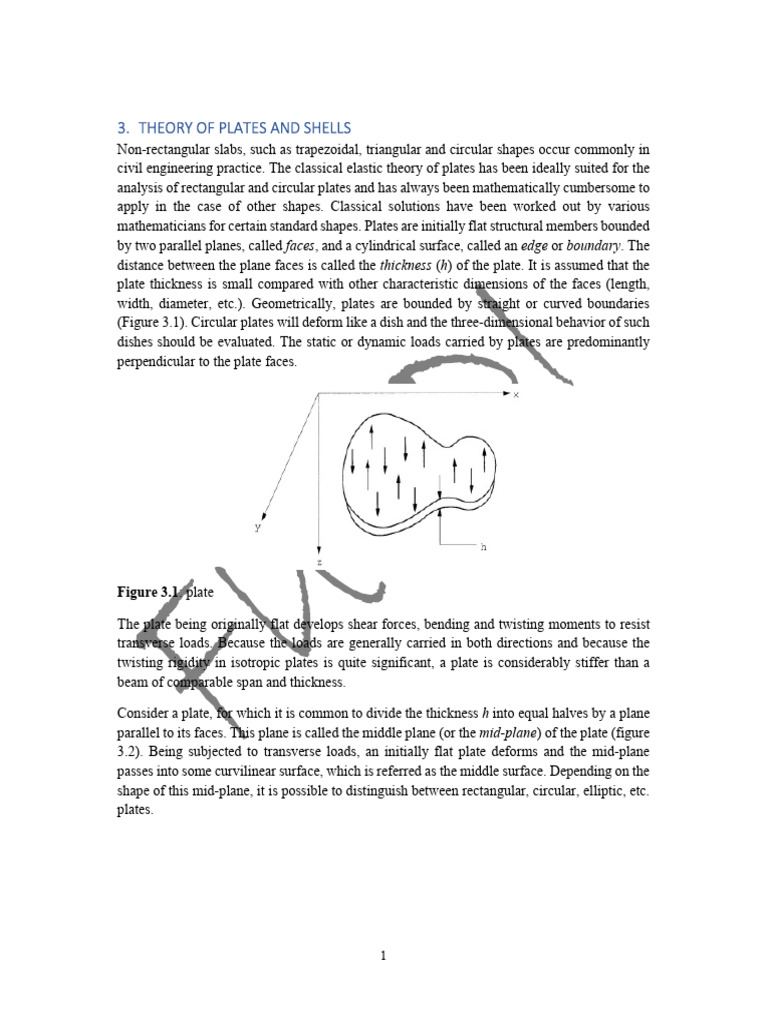 Plate and Shell Theory Fundamentals | PDF | Bending | Stress