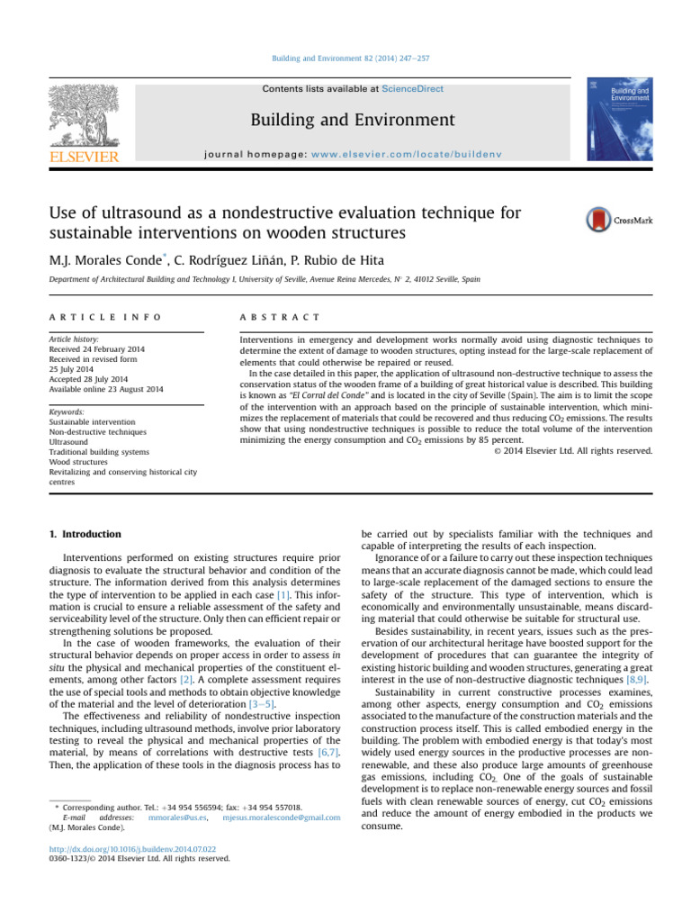 Use of Ultrasound As A Nondestructive Evaluation Technique For ...