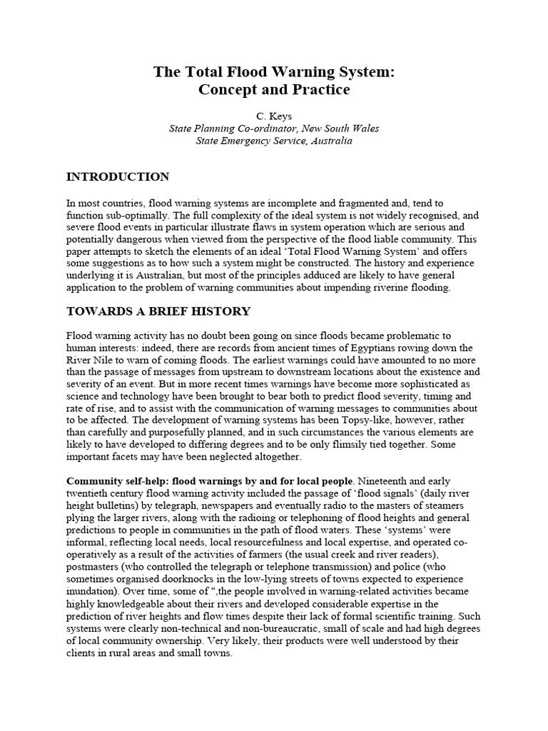 Total Flood Warning System Overview | PDF | Flood | Weather Forecasting