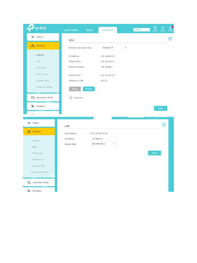 TP Link Configuration | PDF