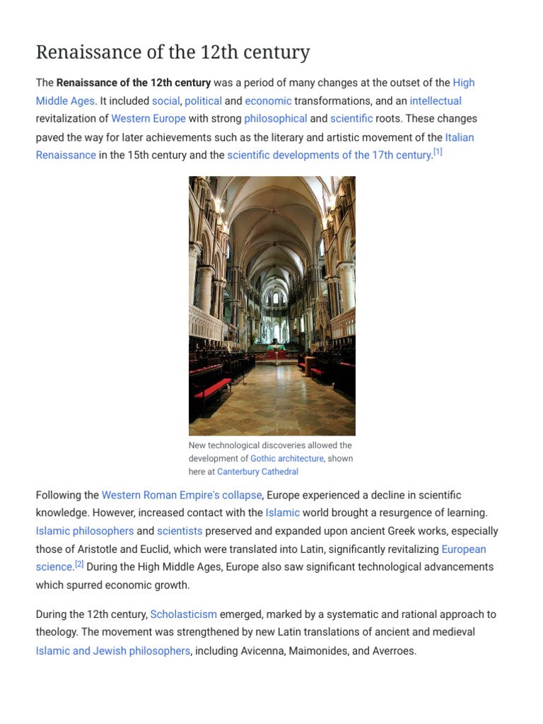 12th Century Renaissance Overview | PDF
