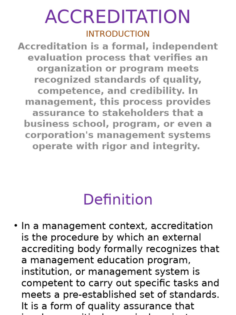 Understanding Accreditation in Management | PDF | Evaluation | Reputation