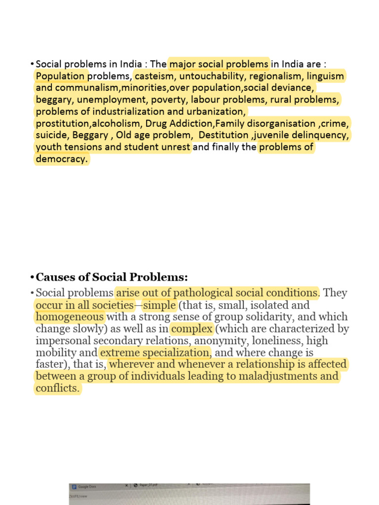 Major Social Problems in India Explained | PDF | Poverty | Poverty ...