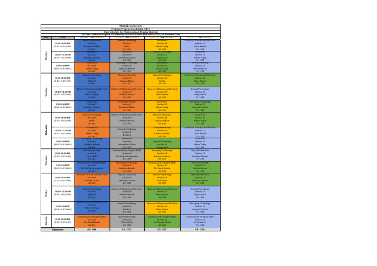 2025/26 Freshman Class Schedule | PDF