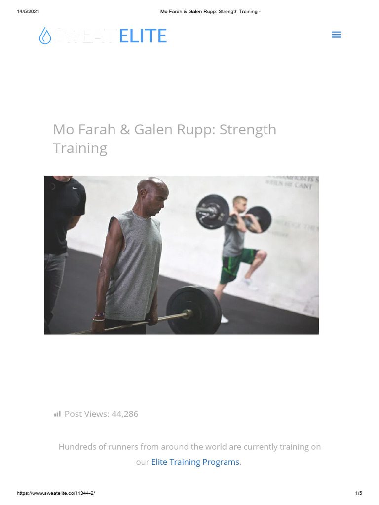 Mo Farah & Galen Rupp Strength Training | PDF | Strength Training | Running