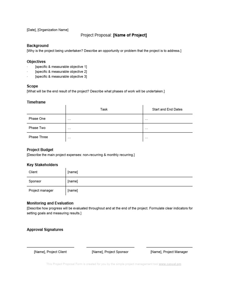 Project Proposal Template Guide | PDF