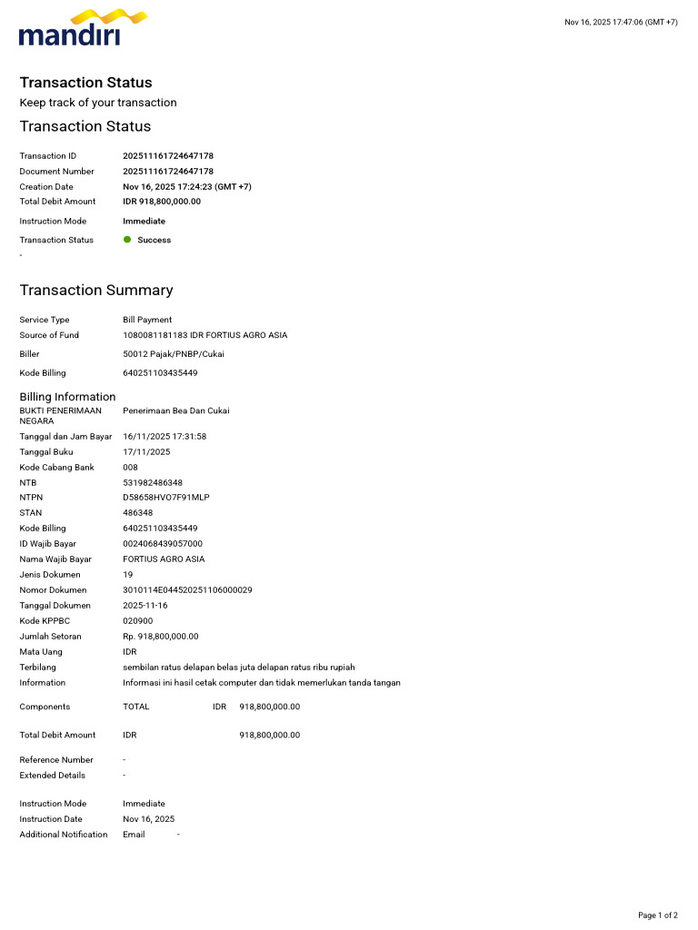 Transaction Status (42) | PDF | Indonesian Rupiah | Banking Technology