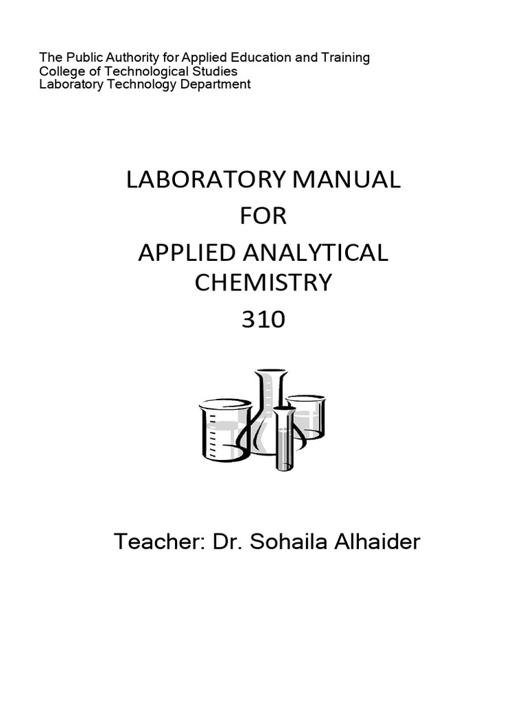 Applied Analytical Chemistry Lab Manual | PDF | Titration | Chemistry