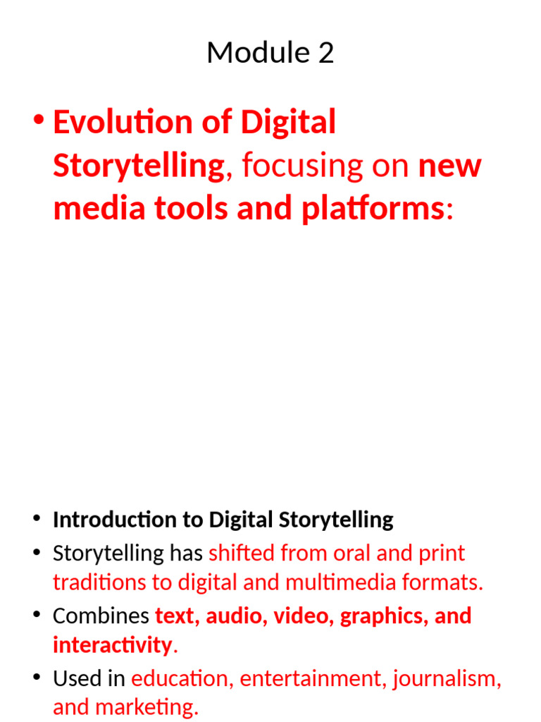 Evolution of Digital Storytelling | PDF | Mass Media | Narrative