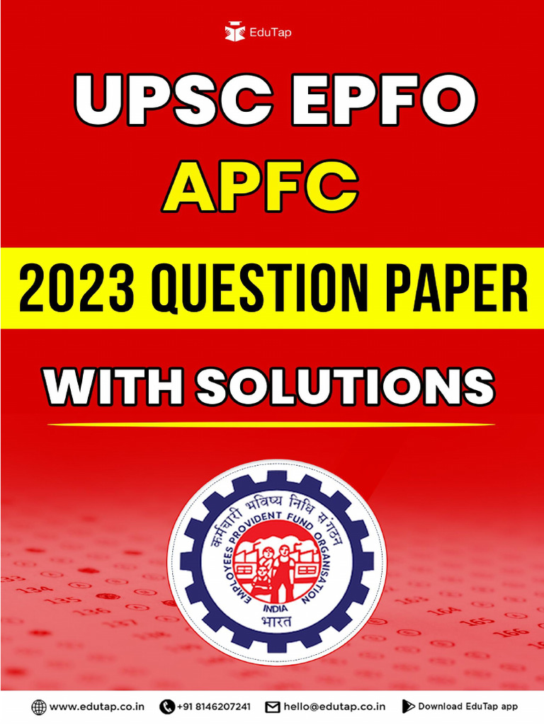 UPSC EPFO APFC 2023 Question Paper | PDF | Agriculture | Sustainable ...