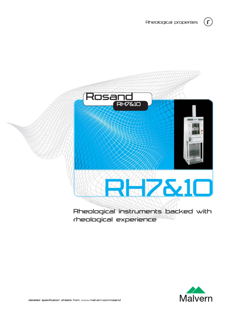 Rosand RH7 & RH10 Capillary Rheometers | PDF | Rheology | Mechanical ...