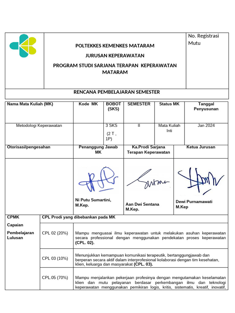 Contoh Rps Obe MK Metkep New 2025 | PDF