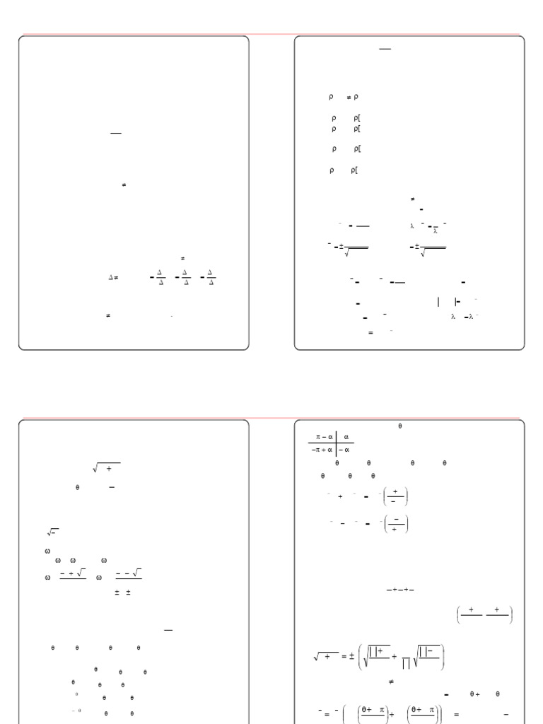 Maths Formulae: Matrices & Equations | PDF | Ellipse | Euclidean Plane ...