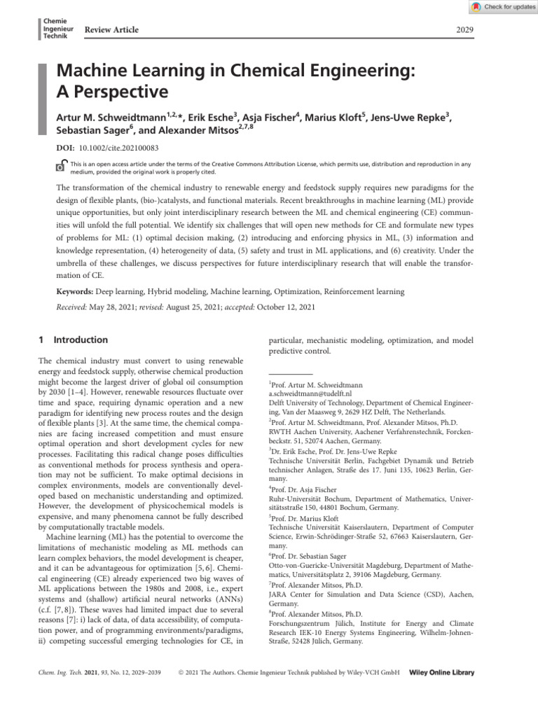 Machine Learning in Chemical Engineering | PDF | Machine Learning ...