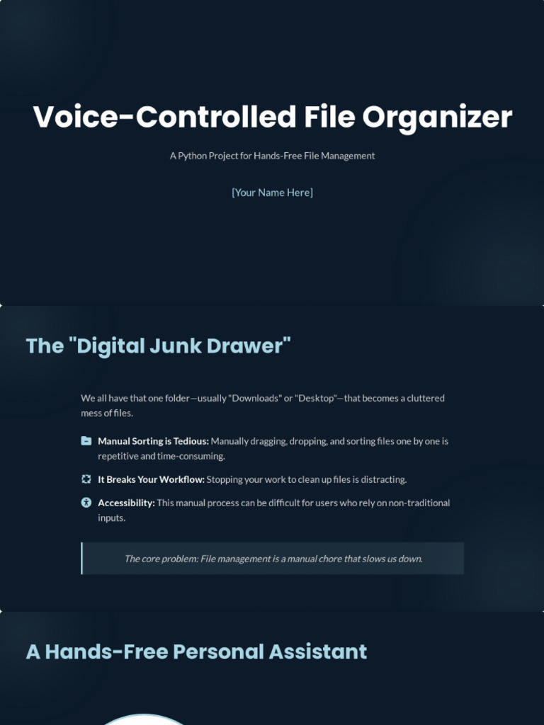 Voice-Controlled File Organizer PDF | PDF